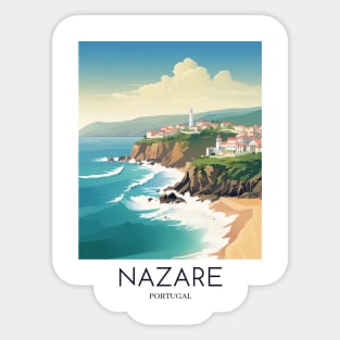 A Pop Art Travel Print of Nazare - Portugal Sticker